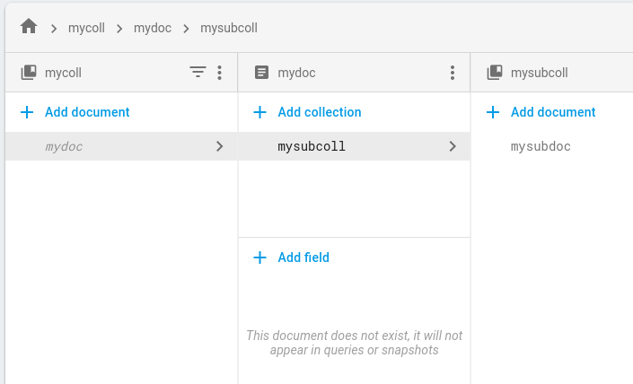 Documento principal inexistente no console.