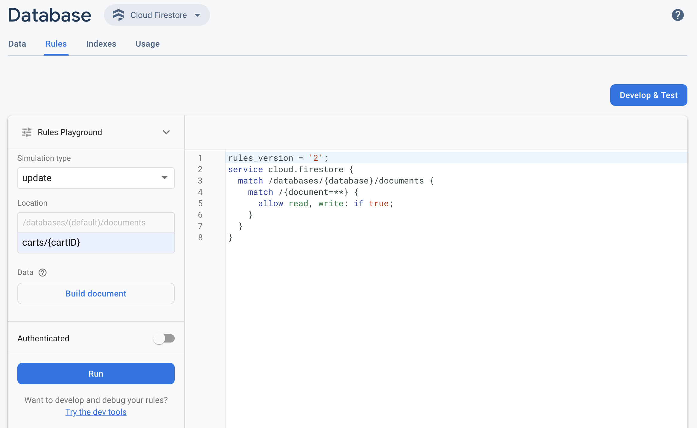 Generate Key For Datbase Access Firebase