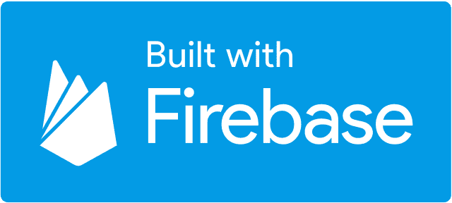 Criado com o Firebase - Logotipo vazado, com alto contraste