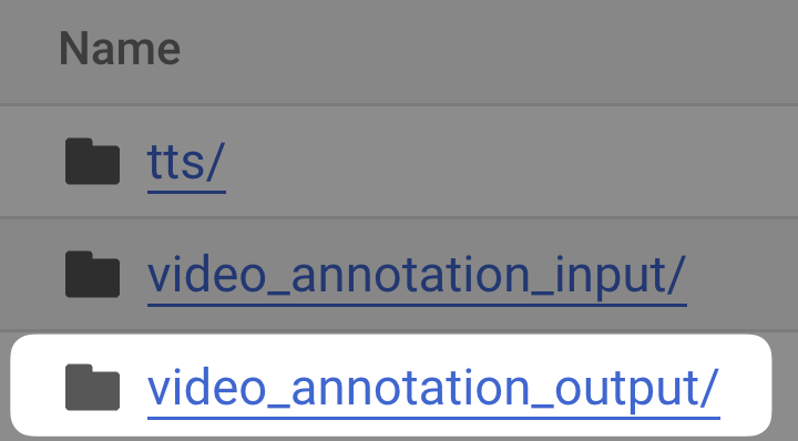 वीडियो एनोटेशन आउटपुट फ़ोल्डर