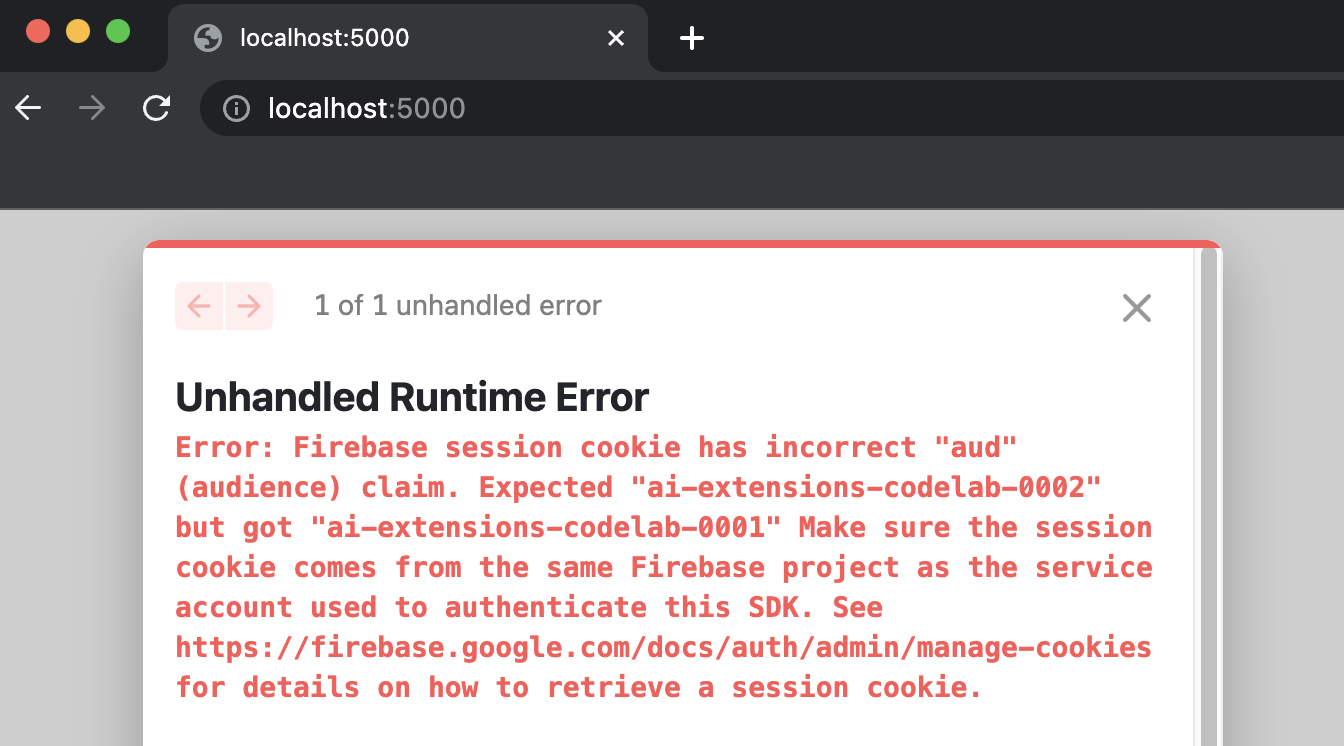 A cookie session error