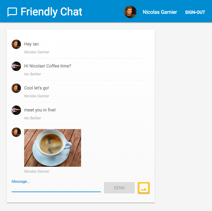 L'app di chat amichevole iniziale creata da te.