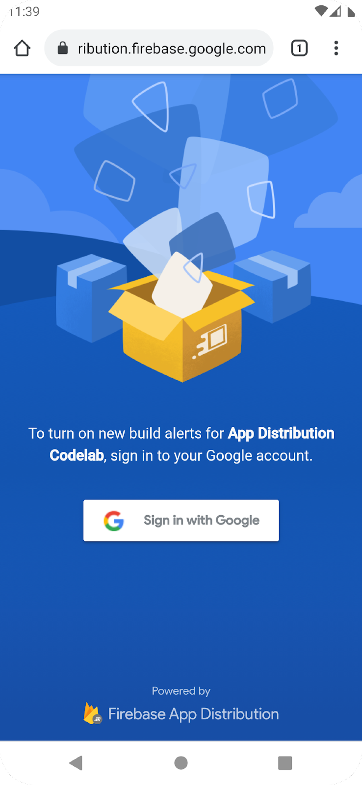 Alert testers about your new app releases with Firebase App Distribution  Android SDK - Codelab