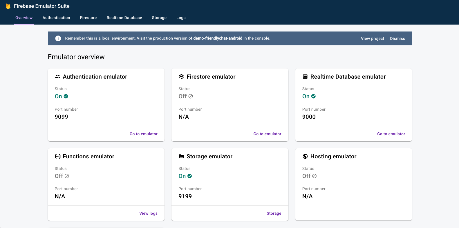 Accueil de l&#39;interface utilisateur de la suite d&#39;émulateurs