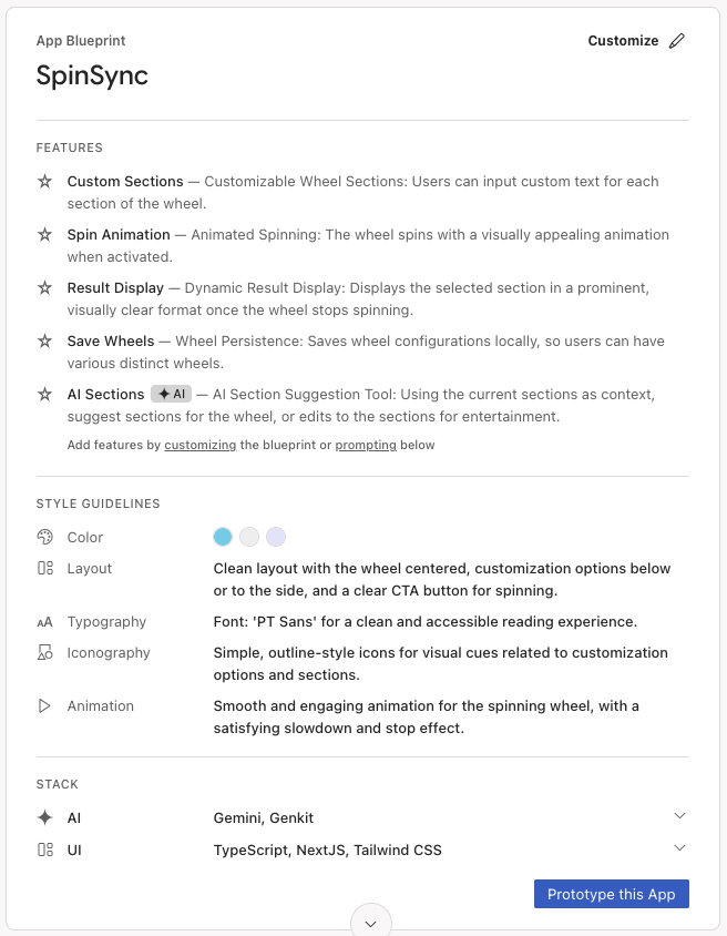 Plan de l'application