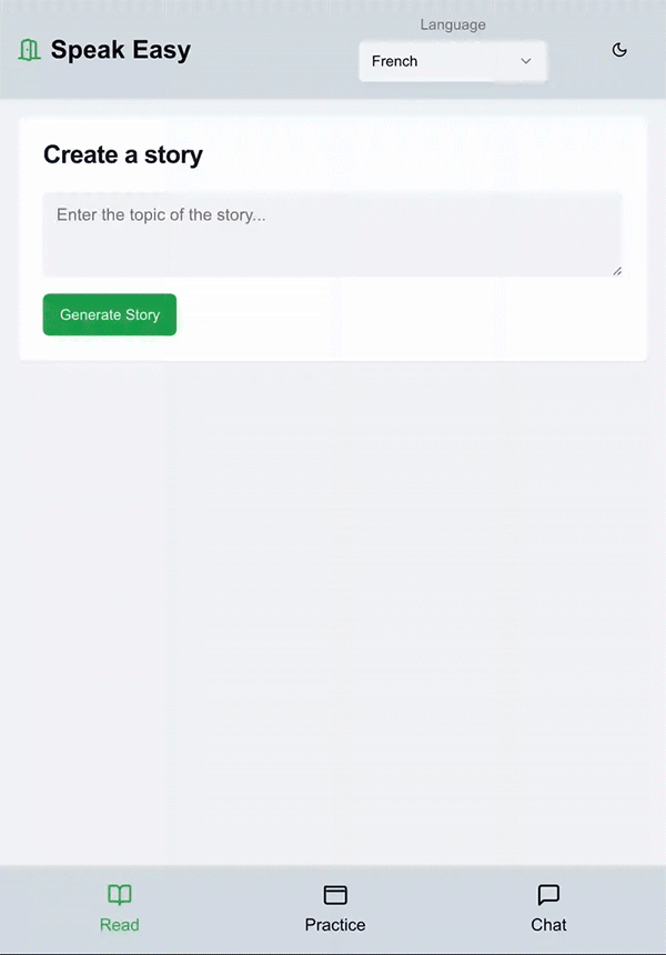GIF แบบเคลื่อนไหวของแอปเรียนภาษา