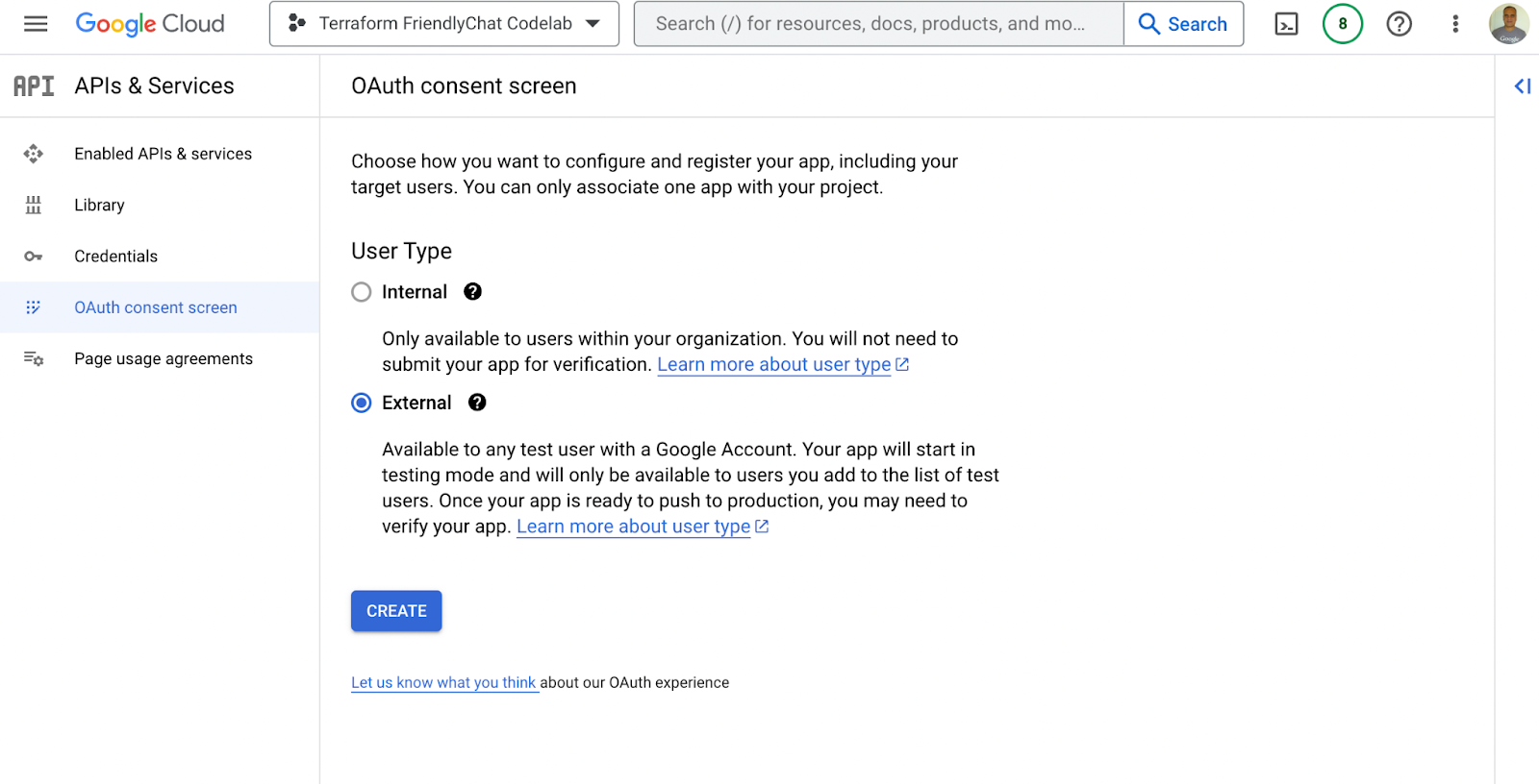 การกำหนดค่าไคลเอ็นต์ OAuth2 โดยใช้คอนโซล Google Cloud