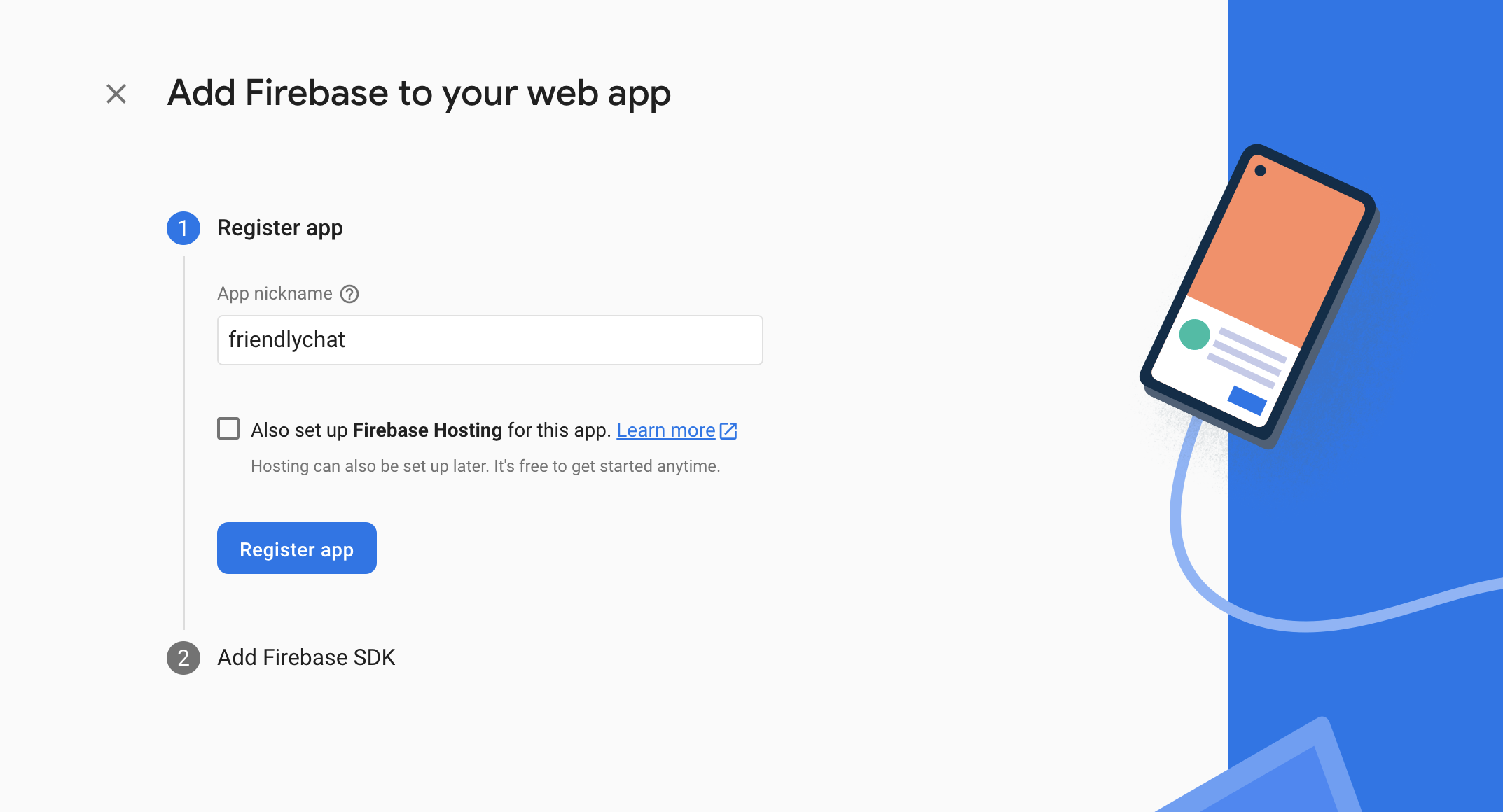 Screenshot pendaftaran aplikasi web