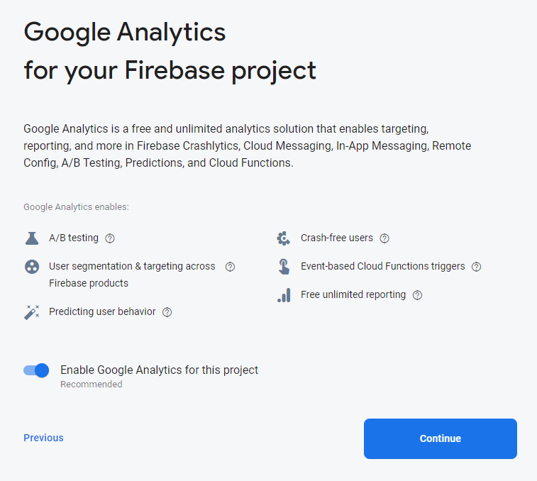 Firebase console