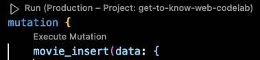 Firebase Data Connect için Code Lens Run düğmesi