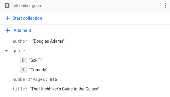 ذخیره آرایه در سند Firestore