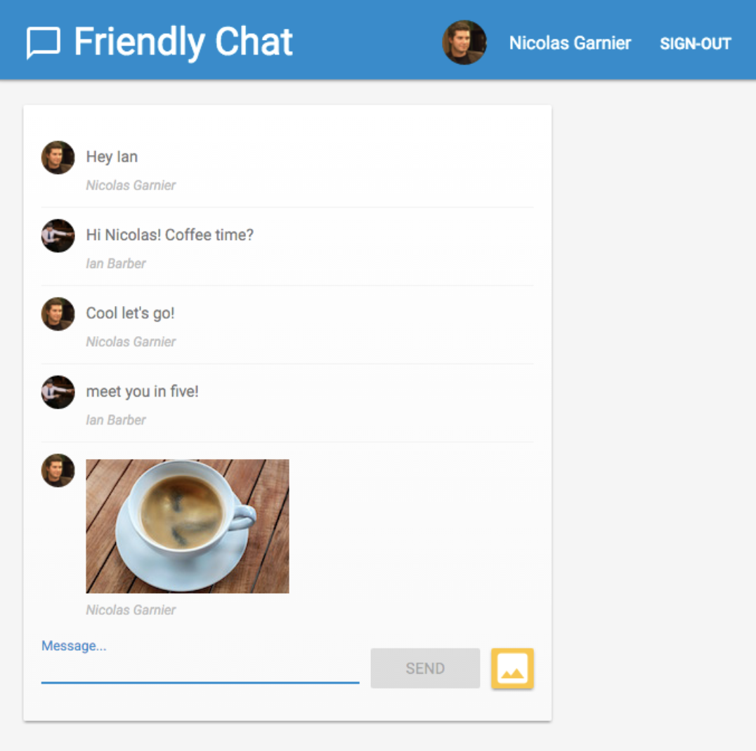 Codelab da Web FriendlyChat