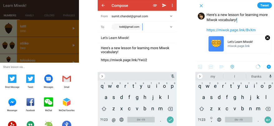 Teilen unter Android