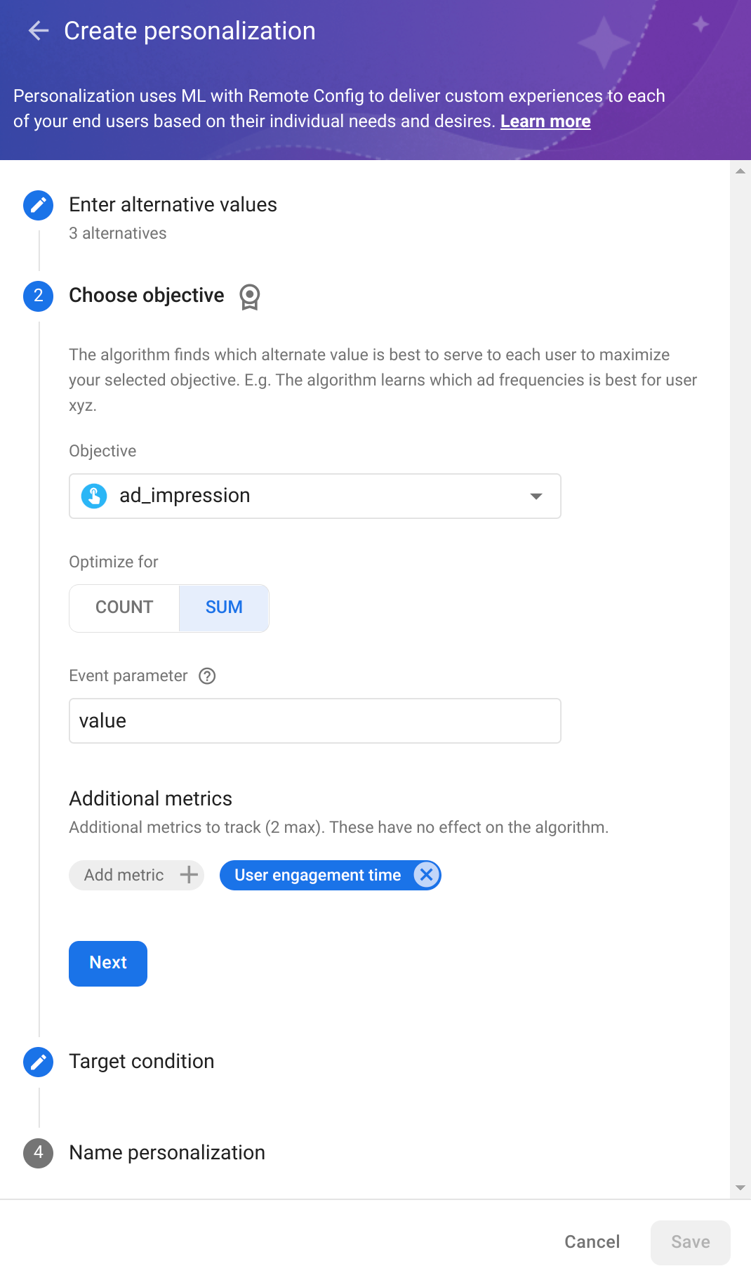 Выберите цель Select an objective