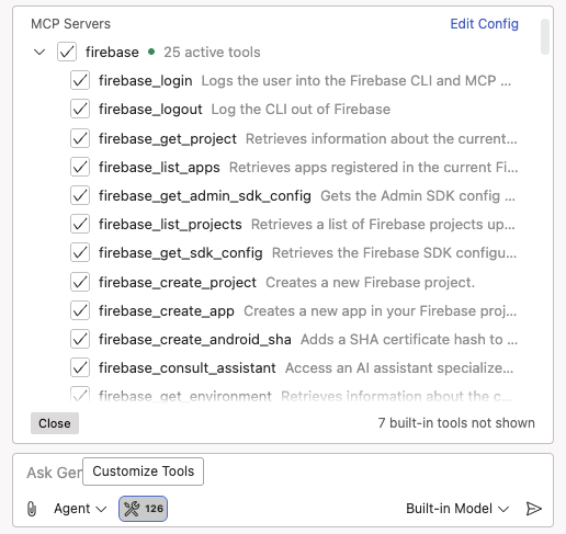 Lista de herramientas de MCP disponibles