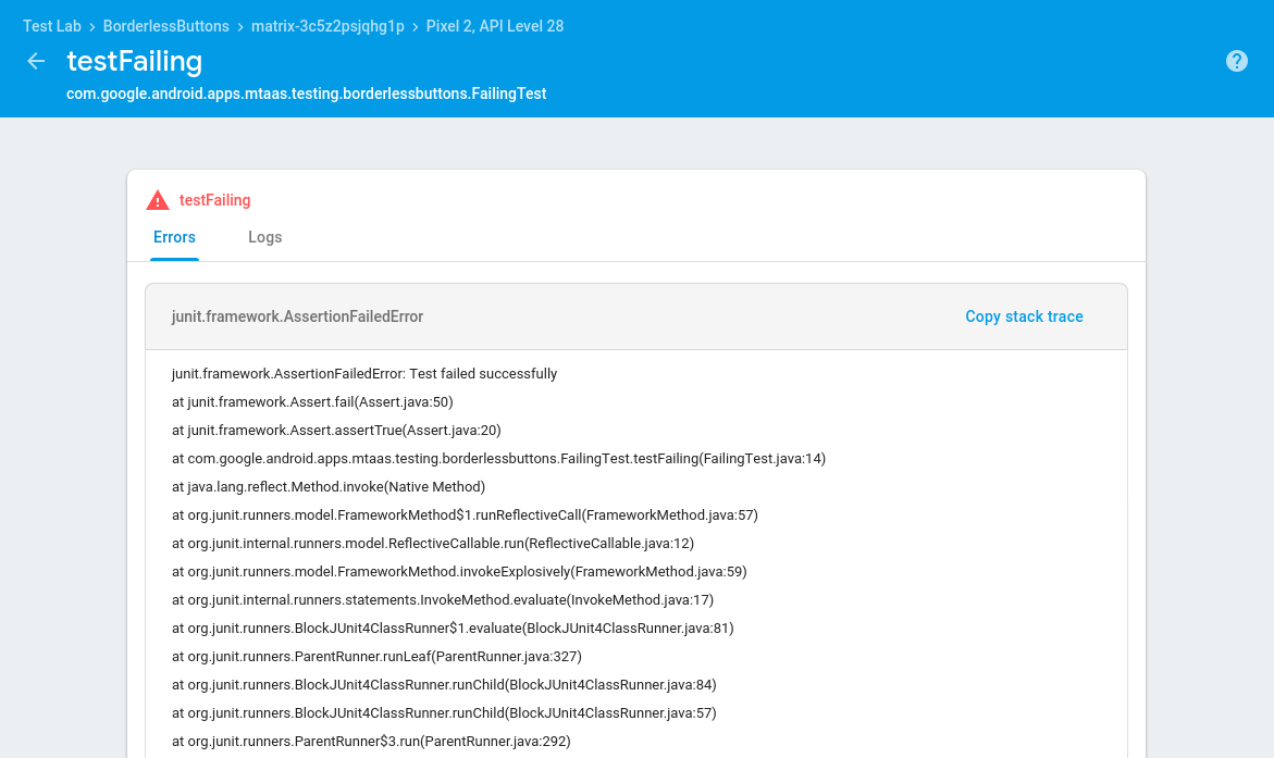 Résultats des scénarios de test