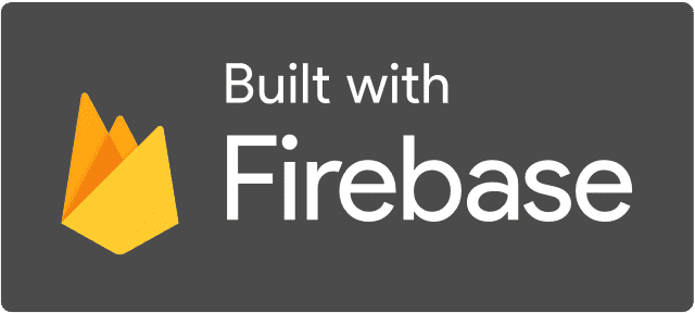 Criado com o Firebase - Logotipo negativo