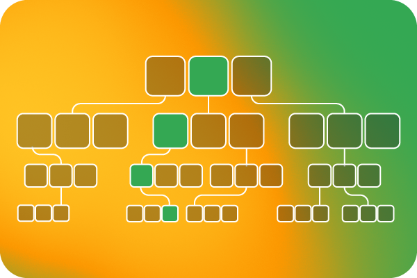 Ilustración de la búsqueda del árbol de datos