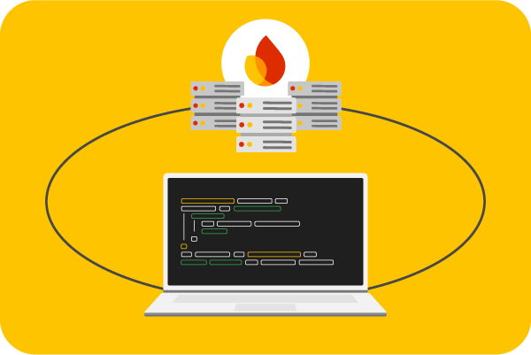 Illustration of syncing cloud data with clients