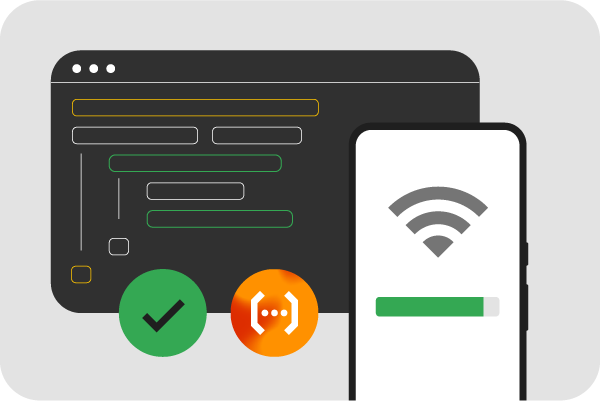 Teléfono con barra de progreso completa