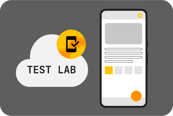 Test Lab が画面に表示されているラップトップ